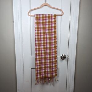 Loft | Brown Pink Plaid Scart NWT